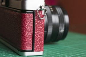 Recovered-Praktica-MTL-3-film-SLR-camera-close-up-crisp-cut-detail-camera-leather-from-millys-cameras Recovered Praktica MTL 3 film SLR camera, side view showing close up of crisp detail new camera leather