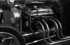 Hot Rod manifold black and white photograph taken with Ashi Pentax Spotmatic SP with Carl Zeiss Pancola 50mm 1:8 lens Hot Rod manifold black and white photograph taken with Ashi Pentax Spotmatic SP with Carl Zeiss Pancola 50mm 1:8 lens